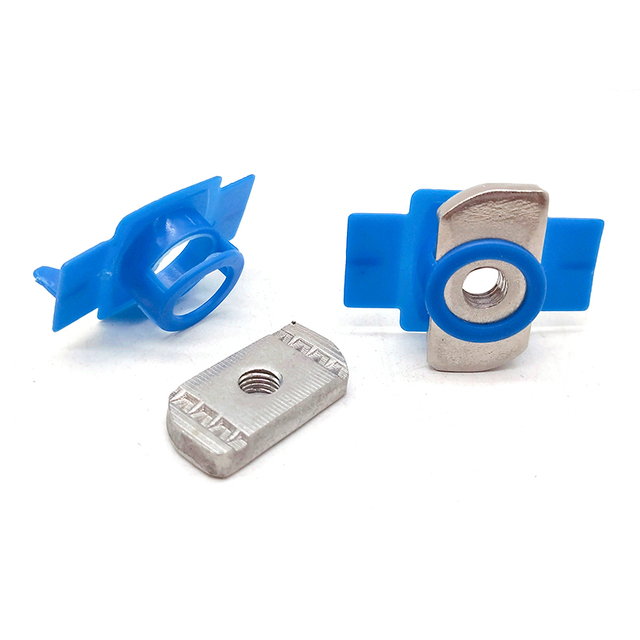 Kanalmutter aus feuerverzinktem Kohlenstoffstahl, Federmutter mit Kunststoffflügel