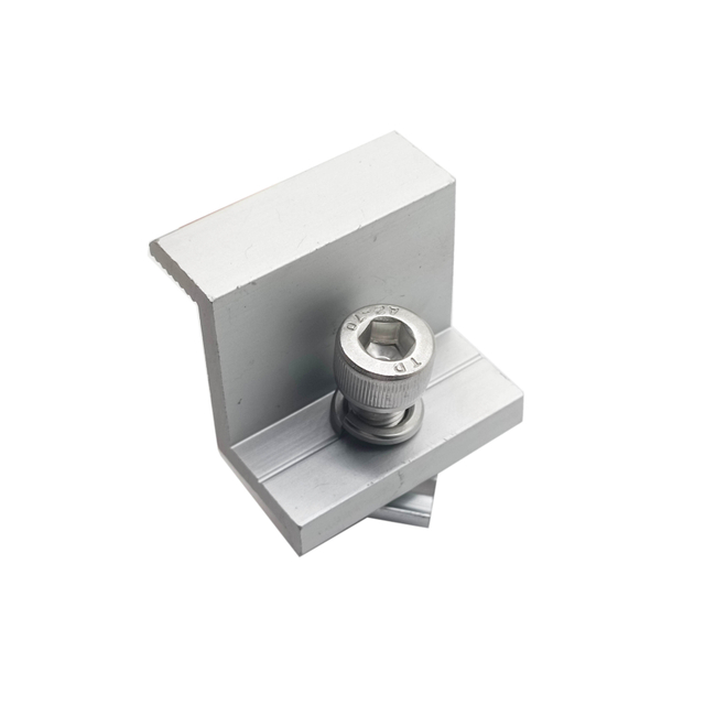 Fabrikpreis Solarmontagestruktur Endklemme aus eloxiertem Aluminium mit Innensechskantschraube und Mutter