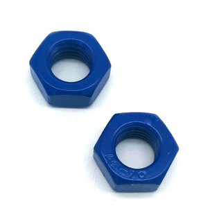 Schwere Sechskantmutter aus Teflon-PTFE, ASTM A194, Güteklasse 2H, blau 