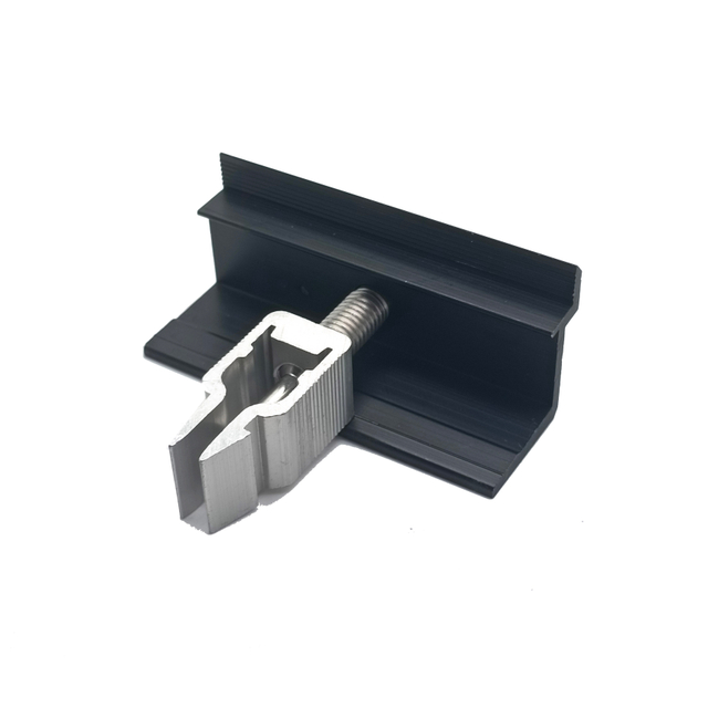 Schwarze verstellbare Endklemme aus Aluminium AL6005/AL6063 für Solarmodule 