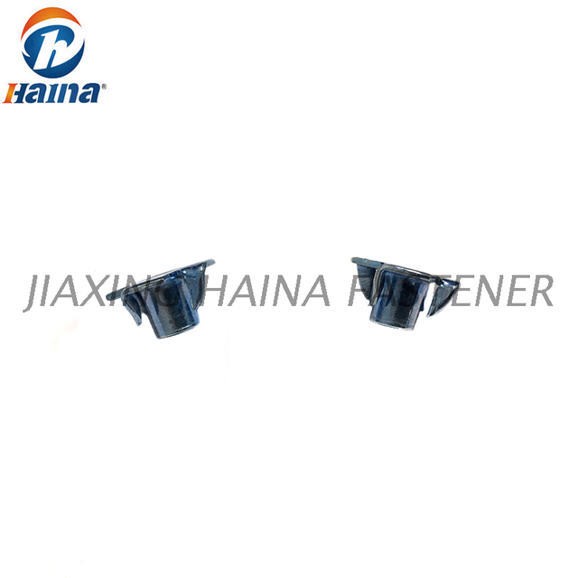 M6 Kohlenstoffstahl weiß blau verzinkt T-Mutter Vierklauenmutter