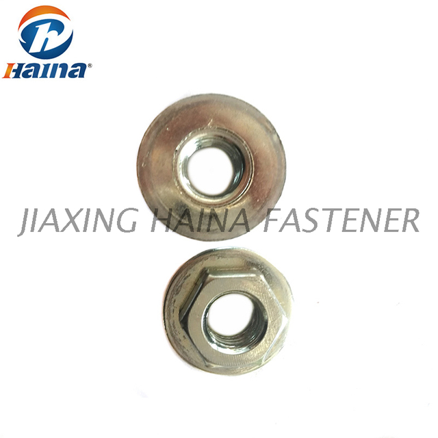 Kohlenstoffstahl, einfach verzinkt, M8 M10, gezahnte Sechskant-Flanschmutter